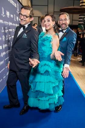 ABB ACTING AWARD Hans Werner Meyer, Nadine Heidenreich, and Christian Senger attend the 2026 German Acting Award ceremony at the Pullman Berlin Schweizerhof Hotel on September 11, 2025, in Berlin