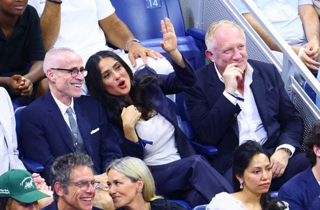 Celebs at the US Open - New York Salma Hayek and Francois Henry Pinault attend the Men Semi Final at the US Open in New York on September 11, 2026. Photo by Dylan Travis ABACAPRESS.COM New York NY United States  Copyright: xDylanxTravis ABACAx