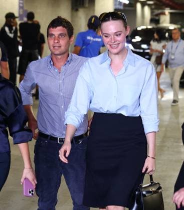 US Open - Elle Fanning Arrival - New York Elle Fanning with husband arrive at the men semi final Tiafoe vs Shelton at the US Open in New York on September 11, 2026. Photo by Charles Guerin ABACAPRESS.COM New York City NY United States  Copyright: xGuerinxCharles ABACAx