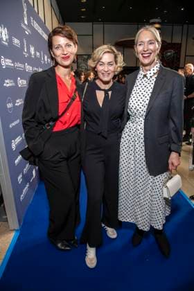 ABB ACTING AWARD: Agnes Mann, Gesine Cukrowski, and Katja Weitzenboeck attend the 2026 German Acting Award ceremony at the Pullman Berlin Schweizerhof Hotel on September 11, 2025, in Berlin