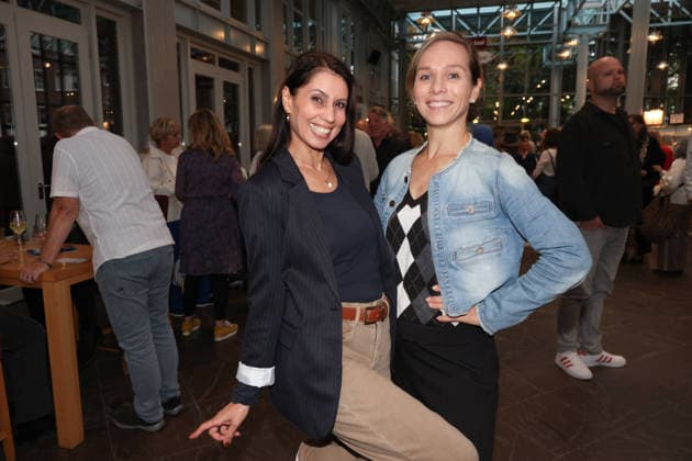 Souzan Alavi and Ilka Groenewold at the premiere of the musical comedy *Männerbeschaffungsmassnahmen* at the Komödie Winterhuder Fährhaus in Hamburg; four women rediscover their hopes and feelings during a seminar they attend together—a play full of music featuring many hits and evergreens, Premiere and premiere party on September 11, 2026