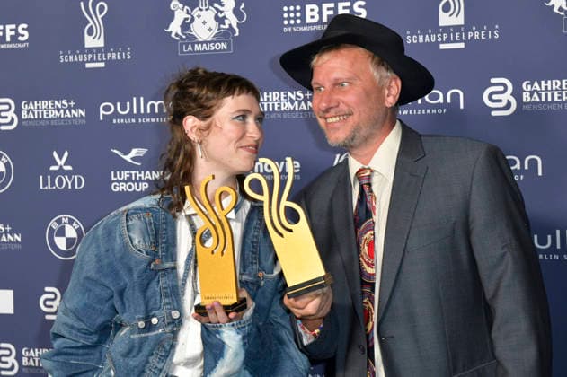 Lia von Blarer and Robert Stadlober at the 2026 German Acting Awards ceremony at the Pullman Berlin Schweizerhof Hotel, Berlin, September 11, 2026 Foto:xM.xBehrensx xFuturexImagex schauspielpreis_6414