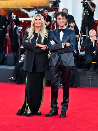 IPA88445892 - Venice, 83rd Venice International Film Festival 2026 - Night 11 - Closing Ceremony Red Carpet. Pictured: Giulio Base and Tiziana Rocca  Copyright: xManuelexMangiarottix xPoolxPhotoxEventsx08x IPA88445892