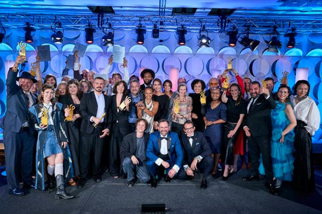 2026 German Acting Award: Group photo of all award winners and presenters—Robert Stadlober, Lia von Blarer, Anja Schneider, Johanna Hellwig, Edin Hasanovic, Valerie Pachner, Lamin Le Copyright: xEventpressx