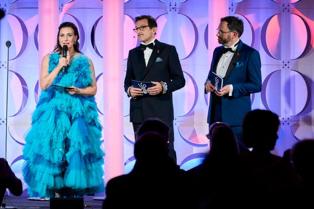 German Acting Award 2026: Hans Werner Meyer, Nadine Heidenreich, and Christian Senger Perform a Musical Number on Stage. The event marks the 15th anniversary of the German Acting Award and the 20th anniversary of the BFFS, held at the Pullman Berlin Schweizerhof on September 11, 2026. Copyright: xEventpressx
