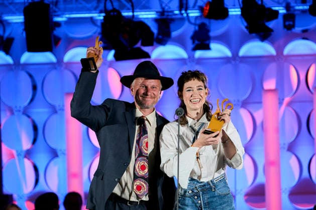 2026 German Acting Award: Winner Lia von Blarer and Winner Robert Stadlober; Stage Show: 15 Years of the German Acting Award and 20 Years of the BFFS; Pullman Berlin Schweizerhof; Date: September 11, 2026 Copyright: xEventpressx