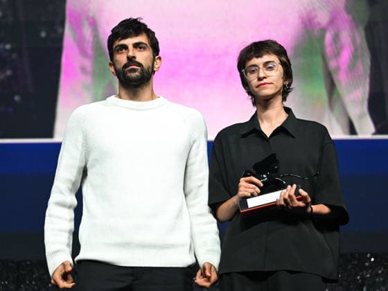 IPA88451112 - Venice, 83rd Venice International Film Festival 2026 - Night 11 - Closing Ceremony. Pictured: Yuval Abraham, Rachel Szor (Naza)  Copyright: xManuelexMangiarottix xPoolxPhotoxEventsx08x IPA88451112
