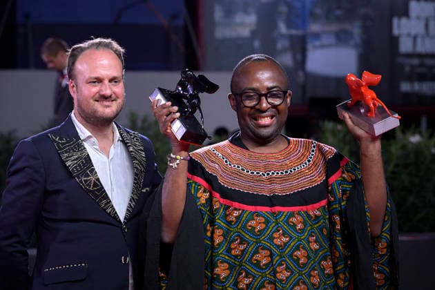 Arthur Grec and Auguste Bernard Kouemo Yanghu pose with the Lion of the Future Luigi De Laurentiis Venice Award and the Orizzonti Special Jury Prize Award for a Debut Film for La maison du vent (House of the wind) at the Winners Photocall during the 83rd Venice International Film Festival at Sala Grande on September 12, 2026 in Venice, Italy.  VEN20260912806 RoccoxSpaziani