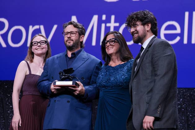 2026 Closing Ceremony - The 83rd Venice International Film Festival Rory Mitchell (2nd L) and Dr. Anna Maria Nonny de la Pena (2nd R) receive Venice Immersive Special Jury Prize for Out of the Ashes during the 2026 Closing Ceremony for the 83rd Venice International Film Festival at Sala Grande on September 12, 2026 in Venice, Italy.  Copyright: xKazukoxWakayamax