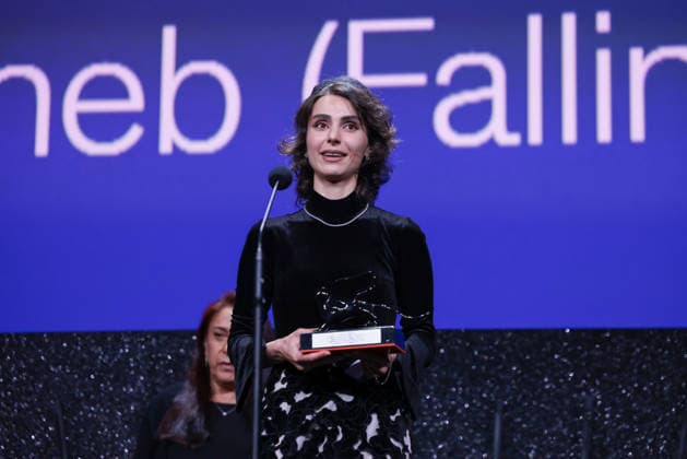 2026 Closing Ceremony - The 83rd Venice International Film Festival Iranian actress Laleh Marzban receives the Orizzonti Award for Best Actress for his part in Moragheb (Falling House) of Mohsen Gharaei during the 2026 Closing Ceremony for the 83rd Venice International Film Festival at Sala Grande on September 12, 2026 in Venice, Italy.  Copyright: xKazukoxWakayamax