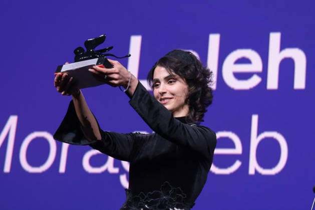 2026 Closing Ceremony - The 83rd Venice International Film Festival Iranian actress Laleh Marzban receives the Orizzonti Award for Best Actress for his part in Moragheb (Falling House) of Mohsen Gharaei during the 2026 Closing Ceremony for the 83rd Venice International Film Festival at Sala Grande on September 12, 2026 in Venice, Italy.  Copyright: xKazukoxWakayamax