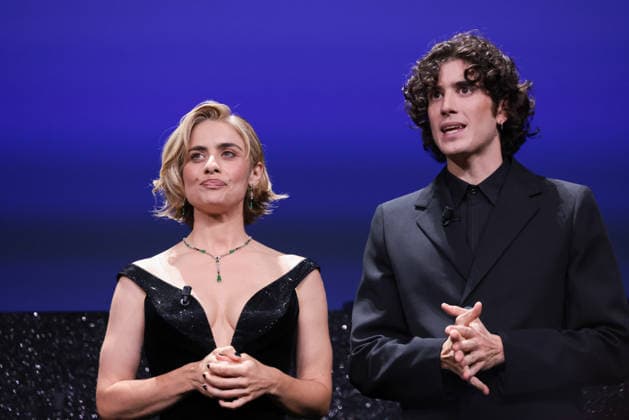 2026 Closing Ceremony - The 83rd Venice International Film Festival Hosts of the festival Greta Scarano and Nicolas Maupas speaks on stage during the 2026 Closing Ceremony for the 83rd Venice International Film Festival at Sala Grande on September 12, 2026 in Venice, Italy.  Copyright: xKazukoxWakayamax