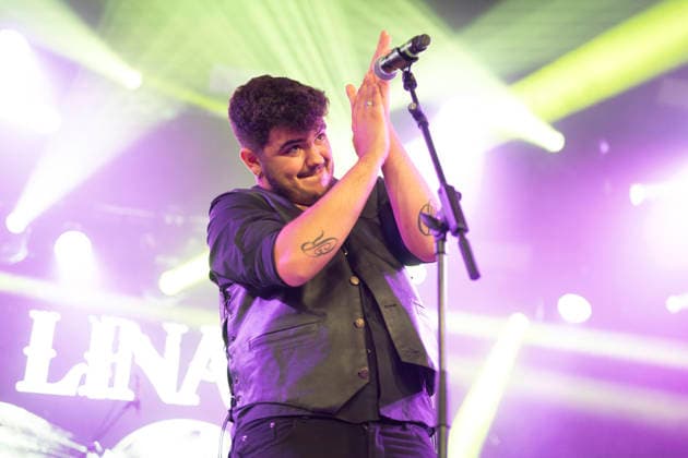 September 12, 2026, Madrid, Spain: Aaron Romero from the rock band Linaje performs live on stage during a festival at La Riviera. Madrid Spain - ZUMAs197 20260912_aaa_s197_412 Copyright: xAtilanoxGarciax