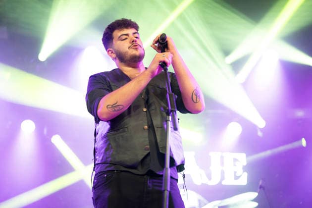 September 12, 2026, Madrid, Spain: Aaron Romero from the rock band Linaje performs live on stage during a festival at La Riviera. Madrid Spain - ZUMAs197 20260912_aaa_s197_413 Copyright: xAtilanoxGarciax