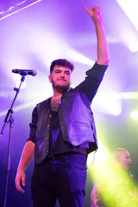 Linaje Performs in Madrid, Spain - 12 Sep 2026 Aaron Romero from the rock band Linaje performs live on stage during a festival at La Riviera. Madrid Spain Copyright: xAtilanoxGarciax xSOPAxImagesx PHOTO07148