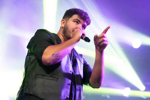 Linaje Performs in Madrid, Spain - 12 Sep 2026 Aaron Romero from the rock band Linaje performs live on stage during a festival at La Riviera. Madrid Spain Copyright: xAtilanoxGarciax xSOPAxImagesx PHOTO07150