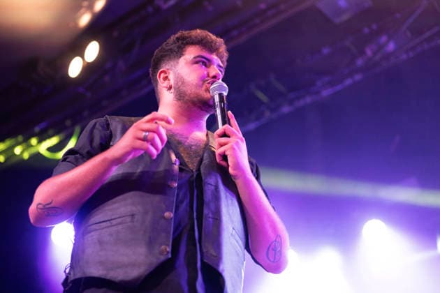 Linaje Performs in Madrid, Spain - 12 Sep 2026 Aaron Romero from the rock band Linaje performs live on stage during a festival at La Riviera. Madrid Spain Copyright: xAtilanoxGarciax xSOPAxImagesx PHOTO07160
