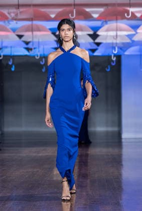 NY: Pamella Roland Fashion show Spring Summer 27 Model walks runway for Pamella Roland Spring Summer 2027 show during SS27 Fashion Week at Metropolitan Pavilion in New York, NY on September 11, 2026. New York New York United States Copyright: LevxRadin