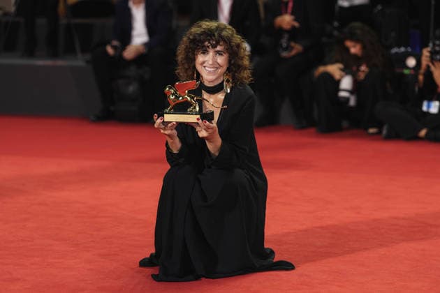 Photo: IPP, Cifala, Daniele, Lido di Venezia, September 12, 2026, Film Festival, 83rd Venice Film Festival. Pictured: May el Toukhy with the Golden Lion for the film *Woman Unknown*. Winners Photocall, The 83rd Ven