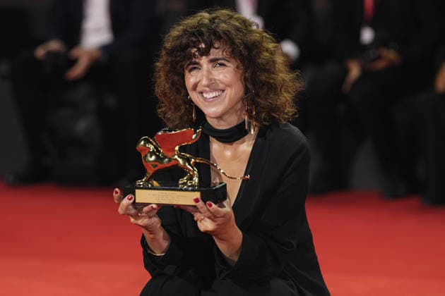 Photo: IPP, Cifala, Daniele, Lido di Venezia, September 12, 2026, Film Festival, 83rd Venice Film Festival. Pictured: May el Toukhy with the Golden Lion for the film *Woman Unknown*. Winners Photocall, The 83rd Ven
