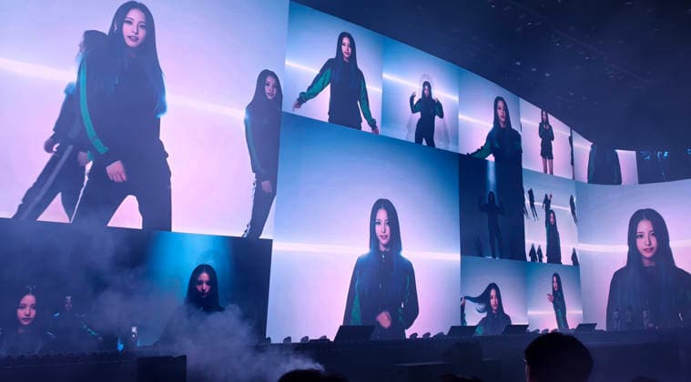 First Digital Virtual Idol Yuri SHANGHAI, CHINA - SEPTEMBER 11, 2026 - The first digital virtual idol Yuri to obtain official digital identity authentication appeared at China s First Offline AI Artist Concert the surreal giant screen stage for the AI Art Festival of the 2026 INCLUSION ¡¤ Conference on the Bund in Shanghai, China on September 11, 2026. Shanghai Shanghai China  Copyright: xCFOTOx i1789347934627