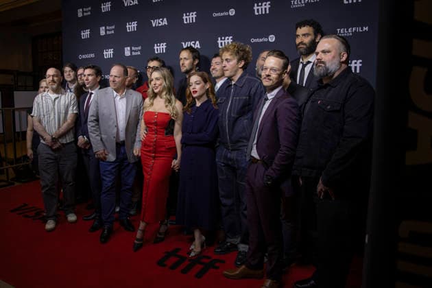 Toronto River Film Premiere TIFF Cast and crew members pose at the world premiere of River during the Toronto International Film Festival in Toronto, Canada, on September 11, 2026. The film marks the feature debut for writer-director Joshua Giuliano. The slasher follows three siblings who are stalked by a masked killer while stranded on a rural waterway. Toronto Ontario Canada Copyright: xArashxOskooiex