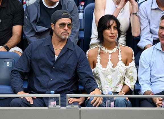 FLUSHING NY- SEPTEMBER 13: Brad Pitt and girlfriend Ines de Ramon are seen watching Alexander Zverev Vs Ben Shelton at the finals in Arthur Ashe Stadium during The 2026 US Open at the USTA Billie Jean King National Tennis Center on September 13, 2026 in Flushing Queens. Copyright: xmpi04x
