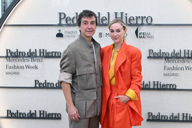 The Pedro del Hierro fashion house presents its Hamani collection at Mercedes-Benz Fashion Week Madrid. Javier Veiga and Marta Hazas pose at a photocall during the presentation of the Hamani collection by Pedro del Hierro on September 14, 2026, in Madrid, Spain. The collection takes its inspiration from the Japanese tradition of contemplating cherry blossoms, celebrating fleeting beauty, digital disconnection, and time as a true luxury CELEBRITIES PHOTOCALL FASHION FASHION WEEK RUNWAY CIBELES José Madrid Madrid, Spain  Copyright: xJosÃ xOlivax 7773791