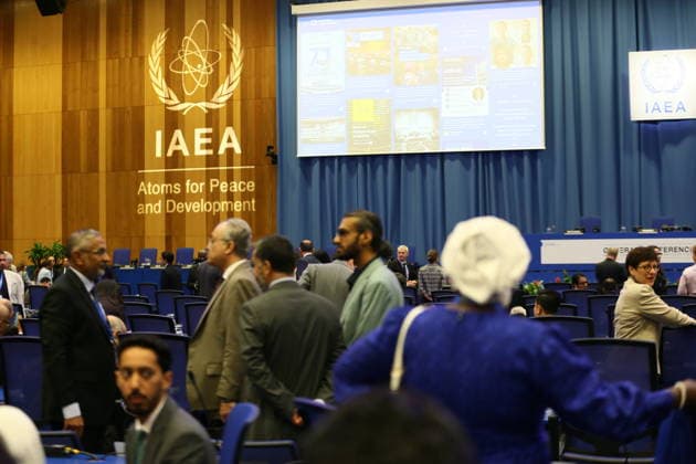 IAEA 70th General Conference opens in Vienna VIENNA, AUSTRIA - SEPTEMBER 14: Delegates gather at the Vienna International Centre for the opening session of the 70th General Conference of the International Atomic Energy Agency (IAEA) in Vienna, Austria, on September 14, 2026. The annual gathering of ministers, diplomats, and atomic energy officials opened under diplomatic friction following Austria s denial of entry to Mohammad Eslami, Head of the Atomic Energy Organization of Iran (AEOI). Salih Okuroglu Anadolu Vienna Austria. Editorial use only. Please get in touch for any other usage.  Copyright: x2026xAnadoluxSalihxOkuroglux