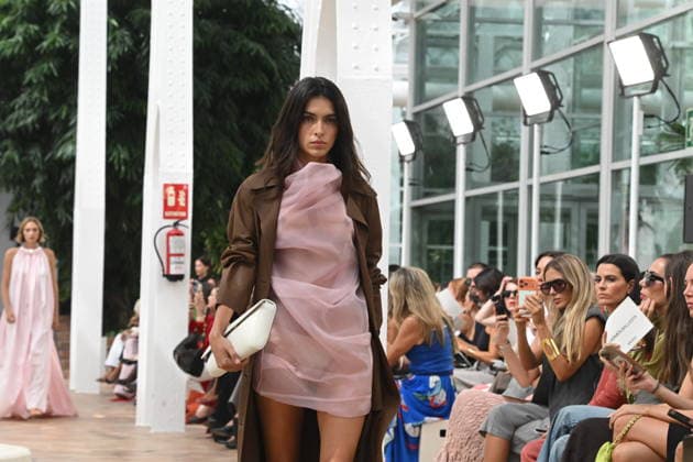 Simorra Fashion Show at Mercedes-Benz Fashion Week Madrid Model Lucía Rivera walks the runway for Simorra at Mercedes-Benz Fashion Week Madrid on September 14, 2026, in Madrid, Spain CELEBRITIES FASHION SHOW SIMORRA FASHION José Madrid Madrid Spain  Copyright: xJosÃ xOlivax 7774520