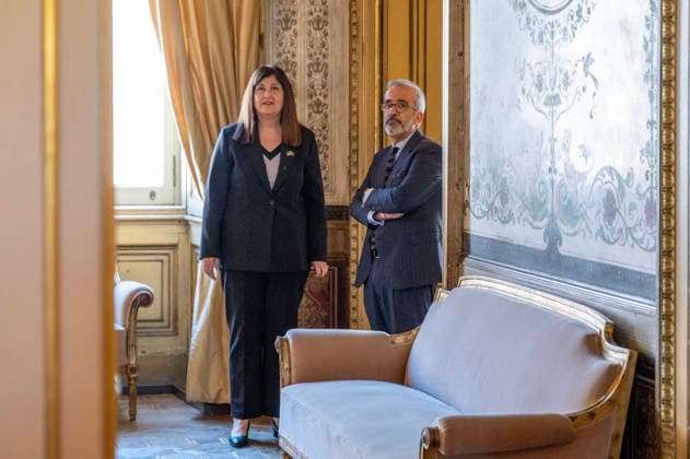September 14, 2026, Lisbon, Lisbon, Portugal: Minister of State and Foreign Affairs, Paulo Rangel, meeting with the Minister of Foreign Affairs of Palestine, Varsen Aghabekian, at the Ministry of Foreign Affairs in Lisbon. Lisbon Portugal - ZUMAr238 20260914_zip_r238_001 Copyright: xRicardoxRochax