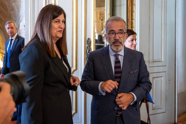 September 14, 2026, Lisbon, Lisbon, Portugal: Minister of State and Foreign Affairs, Paulo Rangel, meeting with the Minister of Foreign Affairs of Palestine, Varsen Aghabekian, at the Ministry of Foreign Affairs in Lisbon. Lisbon Portugal - ZUMAr238 20260914_zip_r238_002 Copyright: xRicardoxRochax
