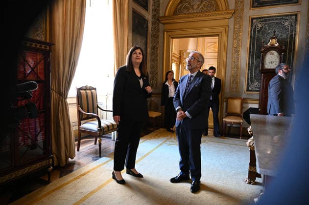 September 14, 2026, Lisbon, Lisbon, Portugal: Minister of State and Foreign Affairs, Paulo Rangel, meeting with the Minister of Foreign Affairs of Palestine, Varsen Aghabekian, at the Ministry of Foreign Affairs in Lisbon. Lisbon Portugal - ZUMAr238 20260914_zip_r238_003 Copyright: xRicardoxRochax