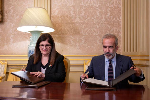 September 14, 2026, Lisbon, Lisbon, Portugal: Minister of State and Foreign Affairs, Paulo Rangel, meeting with the Minister of Foreign Affairs of Palestine, Varsen Aghabekian, at the Ministry of Foreign Affairs in Lisbon. Lisbon Portugal - ZUMAr238 20260914_zip_r238_007 Copyright: xRicardoxRochax