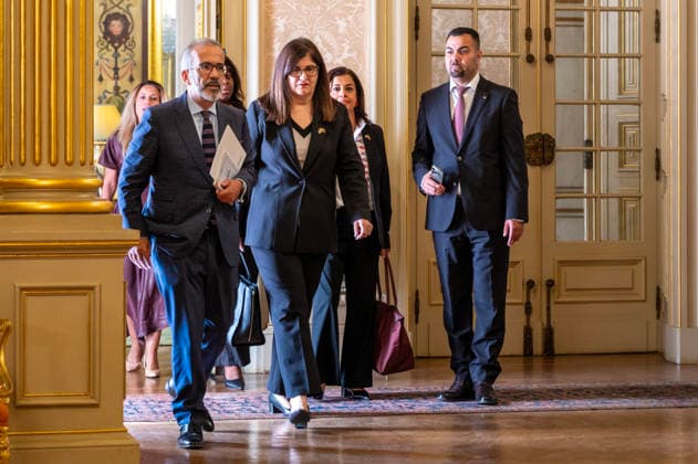 September 14, 2026, Lisbon, Lisbon, Portugal: Minister of State and Foreign Affairs, Paulo Rangel, meeting with the Minister of Foreign Affairs of Palestine, Varsen Aghabekian, at the Ministry of Foreign Affairs in Lisbon. Lisbon Portugal - ZUMAr238 20260914_zip_r238_005 Copyright: xRicardoxRochax