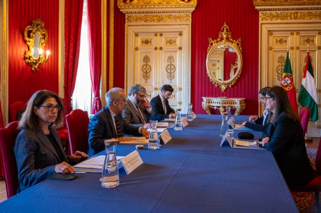 September 14, 2026, Lisbon, Lisbon, Portugal: Minister of State and Foreign Affairs, Paulo Rangel, meeting with the Minister of Foreign Affairs of Palestine, Varsen Aghabekian, at the Ministry of Foreign Affairs in Lisbon. Lisbon Portugal - ZUMAr238 20260914_zip_r238_009 Copyright: xRicardoxRochax