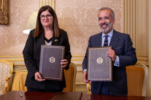 September 14, 2026, Lisbon, Lisbon, Portugal: Minister of State and Foreign Affairs, Paulo Rangel, meeting with the Minister of Foreign Affairs of Palestine, Varsen Aghabekian, at the Ministry of Foreign Affairs in Lisbon. Lisbon Portugal - ZUMAr238 20260914_zip_r238_013 Copyright: xRicardoxRochax