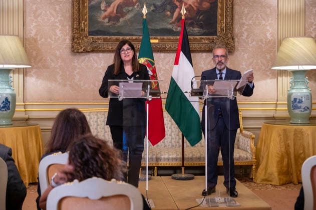 September 14, 2026, Lisbon, Lisbon, Portugal: Minister of State and Foreign Affairs, Paulo Rangel, meeting with the Minister of Foreign Affairs of Palestine, Varsen Aghabekian, at the Ministry of Foreign Affairs in Lisbon. Lisbon Portugal - ZUMAr238 20260914_zip_r238_015 Copyright: xRicardoxRochax