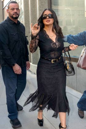 NEW YORK, NY- SEPTEMBER 14: Salma Hayek seen at ABC Studios in New York City on September 14, 2026. Credit: Camara Porter USA - ZUMAa123 20260914_zaa_a123_002 Copyright: xAdMediax