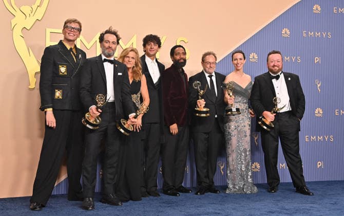 78th Primetime Emmy Awards - Press Room Jeff Hiller, Matthew Rhys, Dale Dickey, Kingston Rumi Southwick, Kevin Carroll, Stephen Root, Kate O Flynn and Neil Casey in the press room at the 78th Primetime Emmy Awards held at the Peacock Theater on September 14, 2026 in Los Angeles, California. Los Angeles Peacock Theater California USA Copyright: xTammiexArroyo AFF-USA.comx
