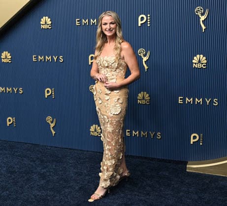 Lindsay Golder arrives for the 78th annual Primetime Emmy Awards at the Peacock Theater in Los Angeles on Monday, September 14, 2026.  LAP20260914895 JohnxMcCoy