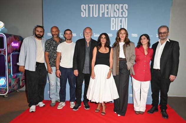 Si Tu Penses Bien Premiere - Paris Oussama Kheddam, Omar Salim, Rabah Nait Oufella, Christian Benedetti, Geraldine Nakache, Monia Chokri, Mina Kavani and Daniel Cohen attending the premiere of the movie ‘Si tu penses bien’, held at MK2 Quai de Loire cinema, in Paris, France, on September 14th, 2026. Photo by Mireille Ampilhac ABACAPRESS.COM Paris France  Copyright: xAmpilhacxMireille ABACAx
