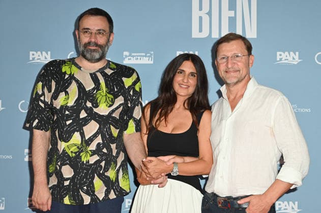 Si Tu Penses Bien Premiere - Paris Screenwriter David Lambert, Geraldine Nakache and producer Patrick Quinet attending the premiere of the movie ‘Si tu penses bien’, held at MK2 Quai de Loire cinema, in Paris, France, on September 14th, 2026. Photo by Mireille Ampilhac ABACAPRESS.COM Paris France  Copyright: xAmpilhacxMireille ABACAx