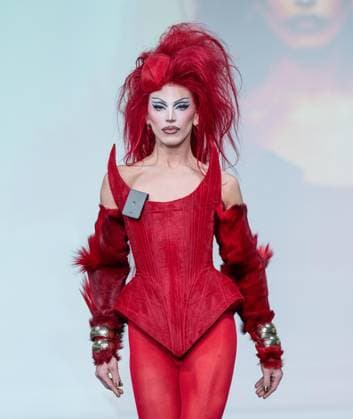 September 14, 2026, Bronx, New York, USA: Aquaria walks runway for The Blonds 20th Anniversary by David and Phillipe Blond presented by Motorola Razr Spring Summer 27 fashion show during SS27 FW at Lavan in New York, NY on September 15, 2026. Bronx USA  - ZUMAr339 20260914_znp_r339_005 Copyright: xLevxRadinx