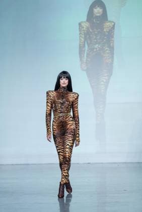 September 14, 2026, Bronx, New York, USA: Anja Leuenberger walks runway for The Blonds 20th Anniversary by David and Phillipe Blond presented by Motorola Razr Spring Summer 27 fashion show during SS27 FW at Lavan in New York, NY on September 15, 2026. Bronx USA  - ZUMAr339 20260914_znp_r339_027 Copyright: xLevxRadinx