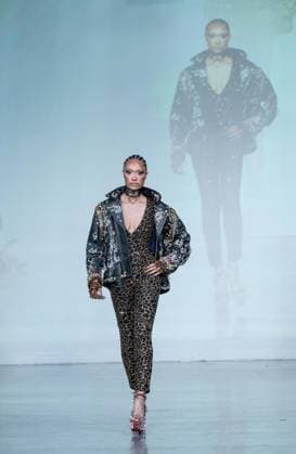 September 14, 2026, Bronx, New York, USA: A model walks runway for The Blonds 20th Anniversary by David and Phillipe Blond presented by Motorola Razr Spring Summer 27 fashion show during SS27 FW at Lavan in New York, NY on September 15, 2026. Bronx USA  - ZUMAr339 20260914_znp_r339_030 Copyright: xLevxRadinx