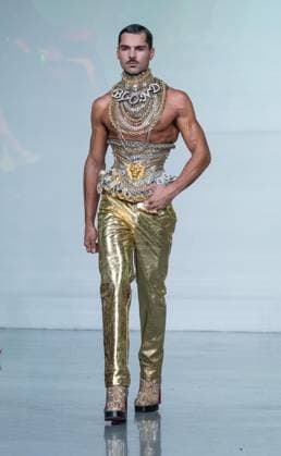September 14, 2026, Bronx, New York, USA: A model walks runway for The Blonds 20th Anniversary by David and Phillipe Blond presented by Motorola Razr Spring Summer 27 fashion show during SS27 FW at Lavan in New York, NY on September 15, 2026. Bronx USA  - ZUMAr339 20260914_znp_r339_035 Copyright: xLevxRadinx