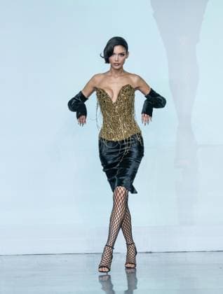 September 14, 2026, Bronx, New York, USA: A model walks runway for The Blonds 20th Anniversary by David and Phillipe Blond presented by Motorola Razr Spring Summer 27 fashion show during SS27 FW at Lavan in New York, NY on September 15, 2026. Bronx USA  - ZUMAr339 20260914_znp_r339_051 Copyright: xLevxRadinx