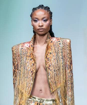 September 14, 2026, Bronx, New York, USA: A model walks runway for The Blonds 20th Anniversary by David and Phillipe Blond presented by Motorola Razr Spring Summer 27 fashion show during SS27 FW at Lavan in New York, NY on September 15, 2026. Bronx USA  - ZUMAr339 20260914_znp_r339_050 Copyright: xLevxRadinx