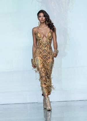 September 14, 2026, Bronx, New York, USA: A model walks runway for The Blonds 20th Anniversary by David and Phillipe Blond presented by Motorola Razr Spring Summer 27 fashion show during SS27 FW at Lavan in New York, NY on September 15, 2026. Bronx USA  - ZUMAr339 20260914_znp_r339_063 Copyright: xLevxRadinx